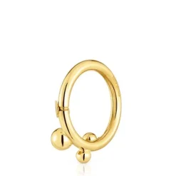 Anilla grande con baño de oro 18 kt sobre plata y detalles Hold^TOUS Clearance