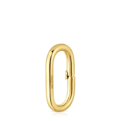 Anilla grande con baño de oro 18 kt sobre plata Hold Oval^TOUS Outlet