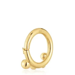 Anilla mediana con baño de oro 18 kt sobre plata y detalles Hold^TOUS Best