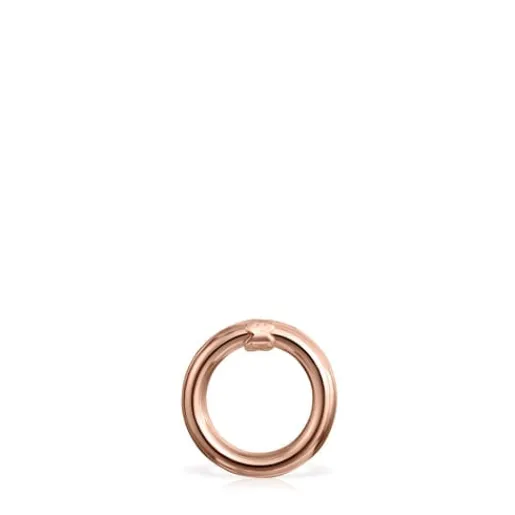 Anilla pequeña con baño de oro rosa 18 kt sobre plata Hold^TOUS Discount