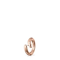 Anilla pequeña con baño de oro rosa 18 kt sobre plata Hold^TOUS Discount