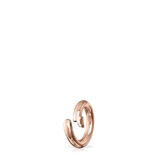 Anilla pequeña con baño de oro rosa 18 kt sobre plata Hold^TOUS Discount