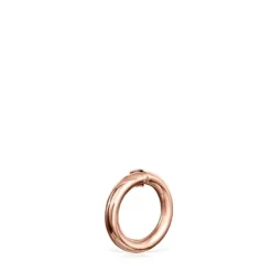 Anilla pequeña con baño de oro rosa 18 kt sobre plata Hold^TOUS Discount