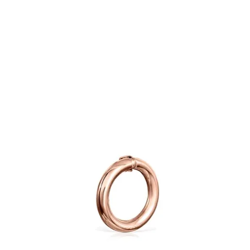 Anilla pequeña con baño de oro rosa 18 kt sobre plata Hold^TOUS Discount