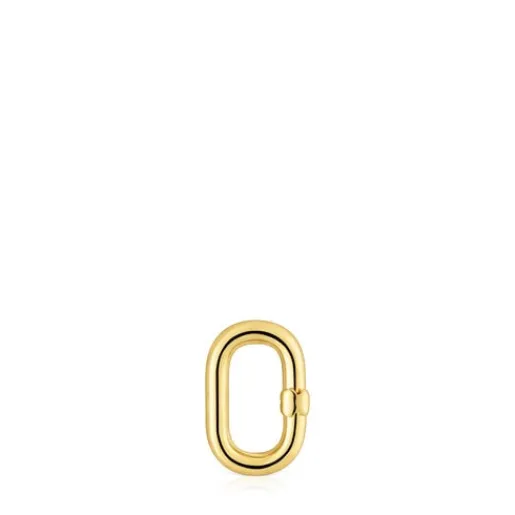 Anilla pequeña con baño de oro 18 kt sobre plata Hold Oval^TOUS Clearance
