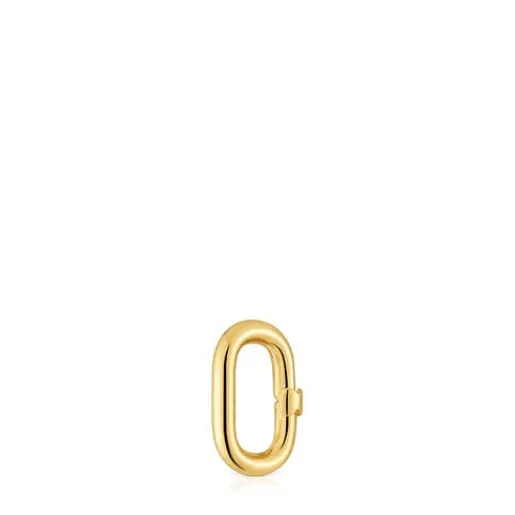 Anilla pequeña con baño de oro 18 kt sobre plata Hold Oval^TOUS Clearance