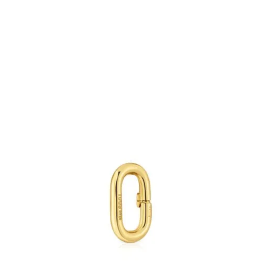Anilla pequeña con baño de oro 18 kt sobre plata Hold Oval^TOUS Clearance