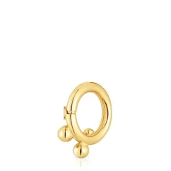 Anilla pequeña con baño de oro 18 kt sobre plata y detalles Hold^TOUS New
