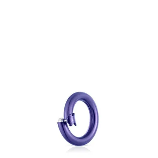 Anilla pequeña de en color morado Hold^TOUS Discount