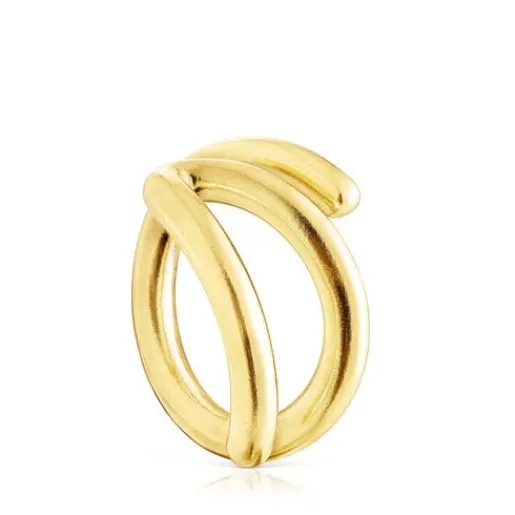 Anillo abierto con baño de oro 18 kt sobre plata Bent^TOUS