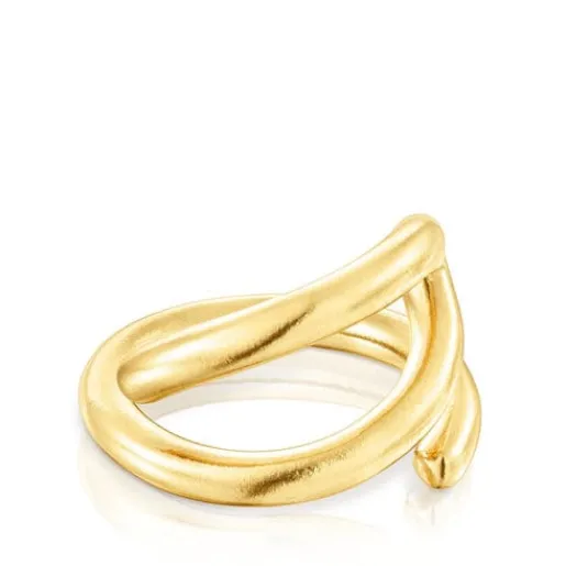 Anillo abierto con baño de oro 18 kt sobre plata Bent^TOUS