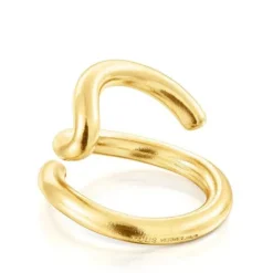 Anillo abierto con baño de oro 18 kt sobre plata Bent^TOUS