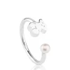 Anillo abierto de plata con perla Sweet Dolls^TOUS
