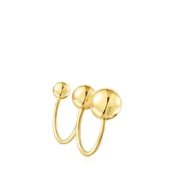 Anillo abierto doble con baño de oro 18 kt sobre plata Plump^TOUS Discount