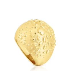 Anillo abombado con baño de oro 18 kt sobre plata Dybe^TOUS Outlet