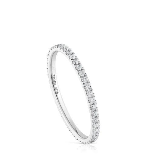 Anillo alianza de oro blanco con diamantes Les Classiques^TOUS
