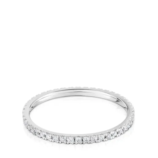 Anillo alianza de oro blanco con diamantes Les Classiques^TOUS