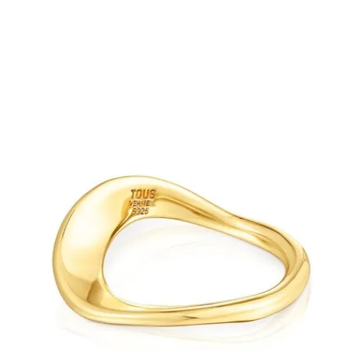 Anillo con baño de oro 18 kt sobre plata Gregal^TOUS Discount