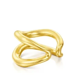 Anillo con baño de oro 18 kt sobre plata Hav^TOUS Clearance