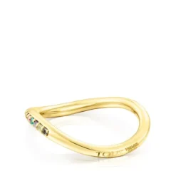 Anillo con baño de oro 18 kt sobre plata y gemas Vibrant Colors^TOUS Hot