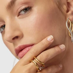 Anillo con baño de oro 18 kt sobre plata Hav^TOUS Hot