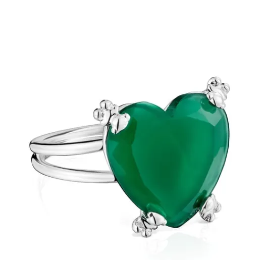 Anillo corazón de y calcedonia tratada Color Pills^TOUS Discount