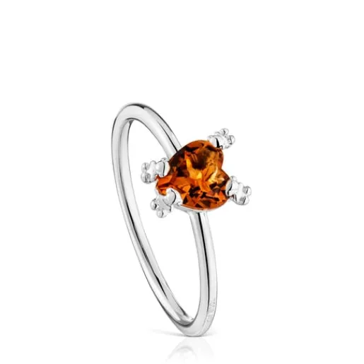 Anillo corazón de y citrino Color Pills^TOUS New
