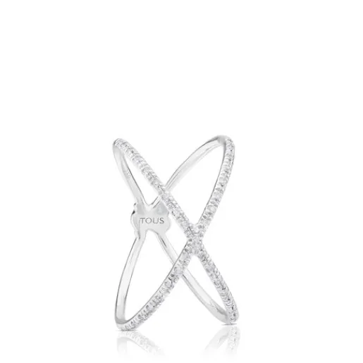 Anillo de oro blanco con diamantes motivo oso Diamonds^TOUS Best