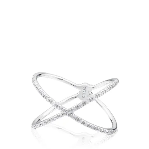 Anillo de oro blanco con diamantes motivo oso Diamonds^TOUS Best