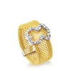 Anillo de oro blanco con diamantes motivo oso mediano Icon Mesh^TOUS Clearance