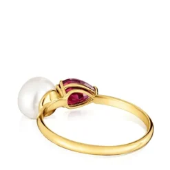 Anillo de oro, rodolita y perla cultivada Ivette^TOUS Sale
