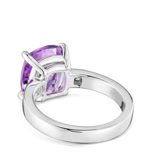 Anillo de con diamante y amatista Basic Colors^TOUS