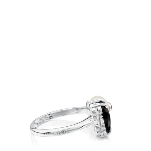 Anillo de plata, ónix, perla cultivada y espinela Erma^TOUS Outlet