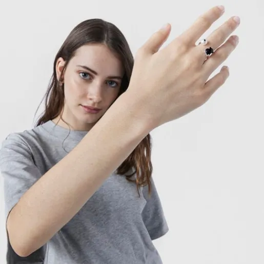 Anillo de plata, ónix, perla cultivada y espinela Erma^TOUS Outlet