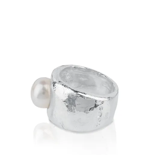 Anillo de plata y perla cultivada Duna^TOUS Sale