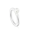 Anillo de plata y perla motivo oso Icon Pearl^TOUS Outlet