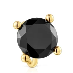 Anillo grande con baño de oro 18 kt sobre plata y ónix Color Black^TOUS Best
