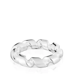Anillo grande espiral de plata Twisted^TOUS Outlet