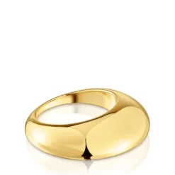 Anillo liso con baño de oro 18 kt sobre plata Dybe^TOUS Online
