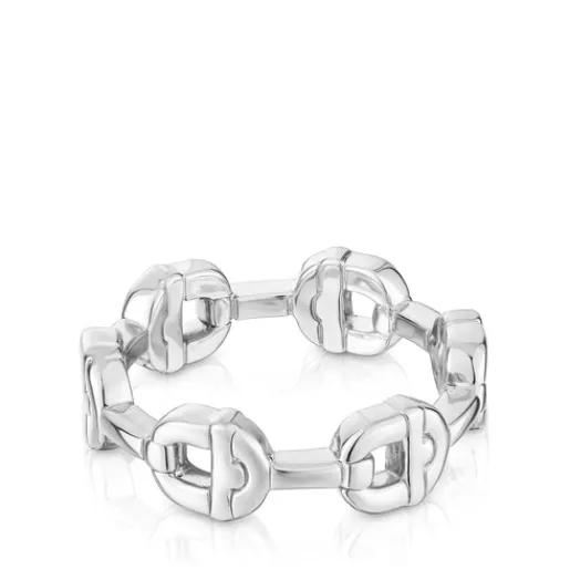 Anillo logo de plata MANIFESTO^TOUS Sale