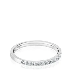 Anillo media alianza mediana de oro blanco con diamantes Les Classiques^TOUS Hot