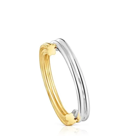 Anillo mediano bicolor y motivos oso 1950^TOUS Clearance