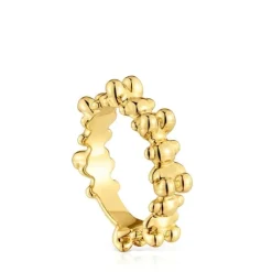 Anillo mediano con baño de oro 18 kt sobre plata y motivos oso Bold Bear^TOUS Sale