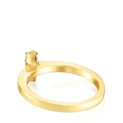 Anillo pequeño con baño de oro 18 kt sobre plata y gemas Basic Colors^TOUS New