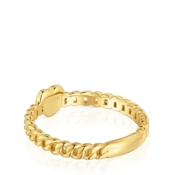 Anillo pequeño corazón con baño de oro 18 kt sobre plata Bold Motif^TOUS Outlet