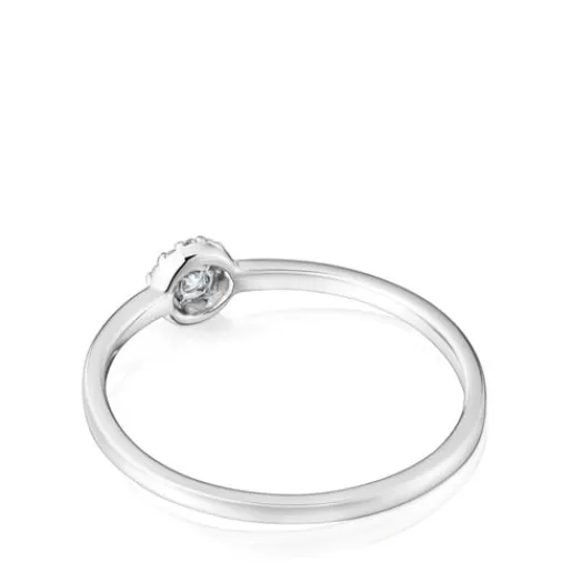 Anillo pequeño de oro blanco y diamantes Les Classiques^TOUS