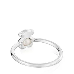 Anillo pequeño oso de plata con perla cultivada I-Bear^TOUS Hot