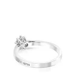 Anillo rosetón pequeño de oro blanco y diamantes 0.10ct Les Classiques^TOUS Sale