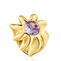 Anillo sello con baño de oro 18 kt sobre plata y amatista Galia^TOUS Outlet