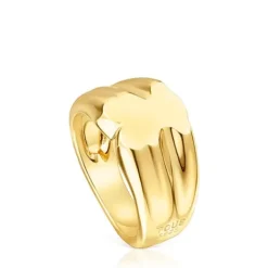 Anillo sello oso 10 mm con baño de oro 18 kt sobre plata Sweet Dolls^TOUS Online